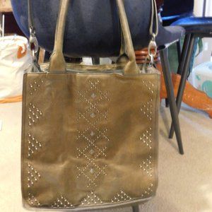 Lucky Brand Dark Gray with Studs Crossbody Bag RARE